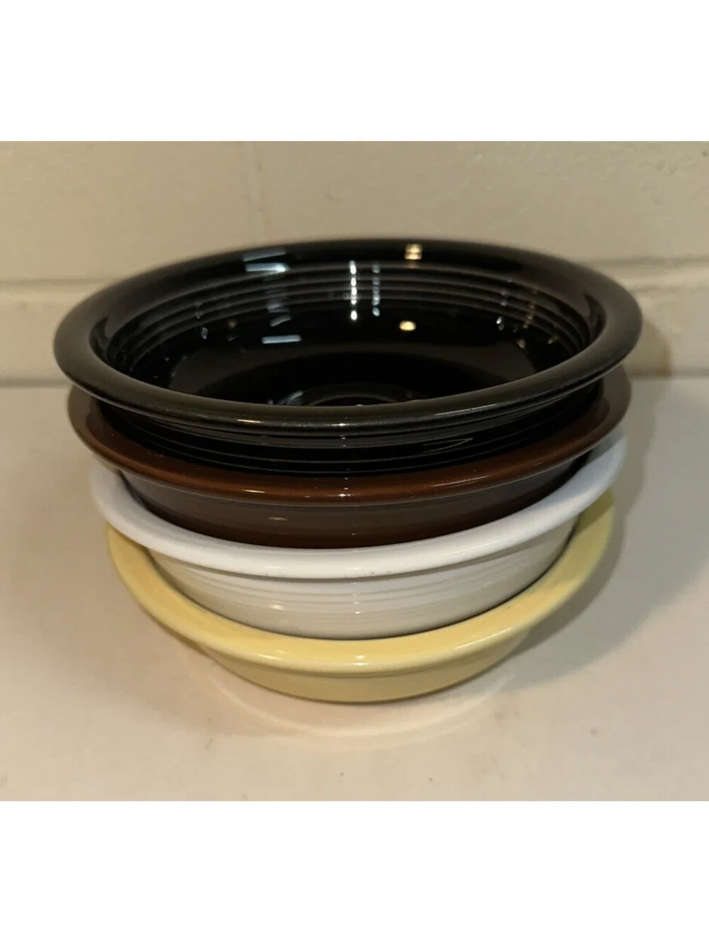 Fiesta Ware Stacking Ribbed Coupe Cereal/Soup Bowl Homer Laughlin 7” Lot of 4